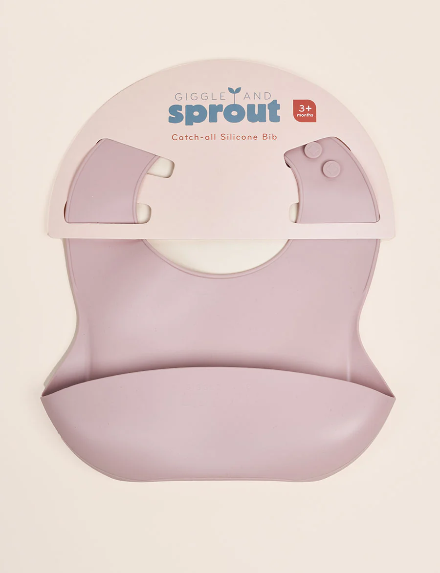 Giggle & Sprout Pink Silicone Bib - Image 2