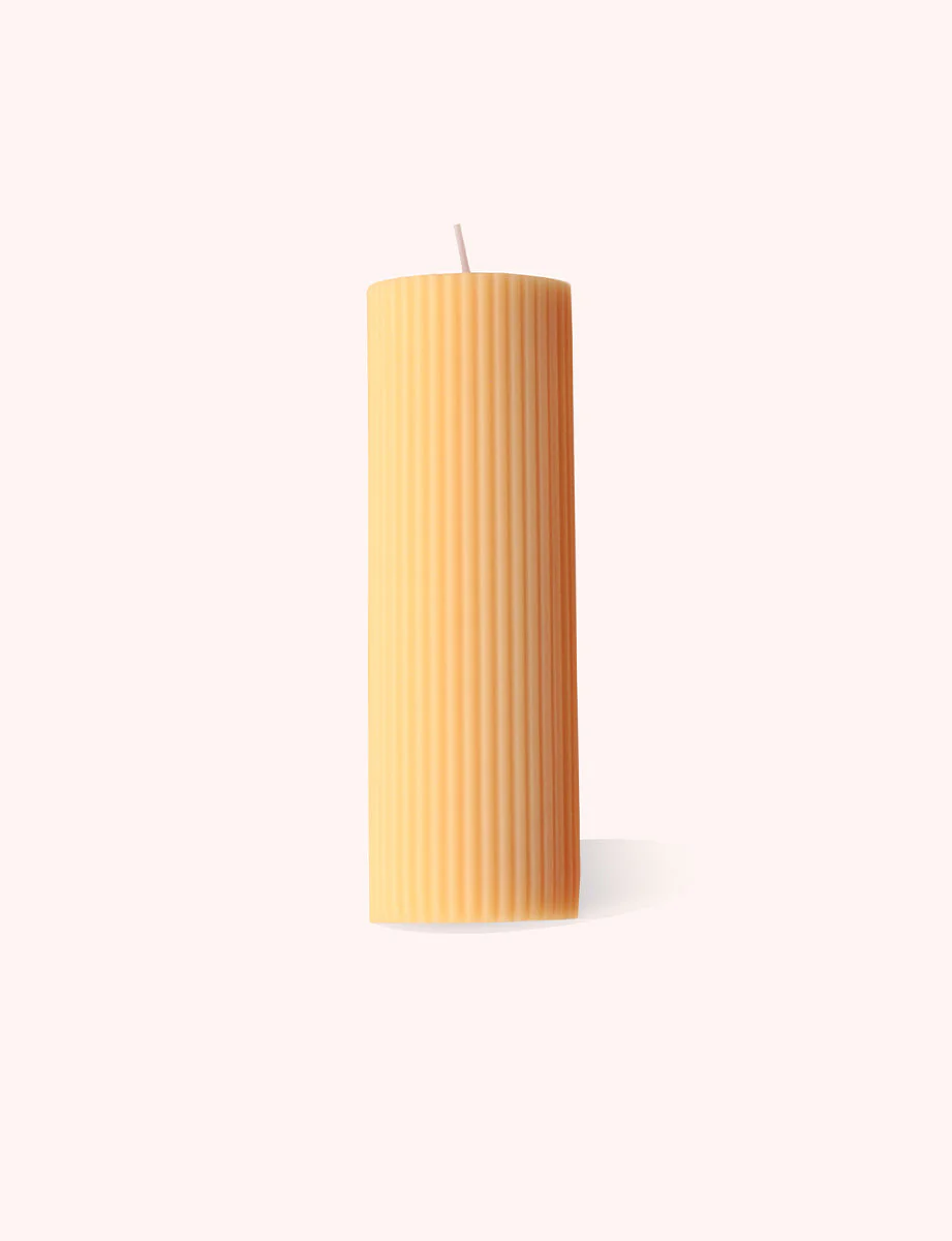 LAGOM Wide Pillar Candle - Caramel - Image 2