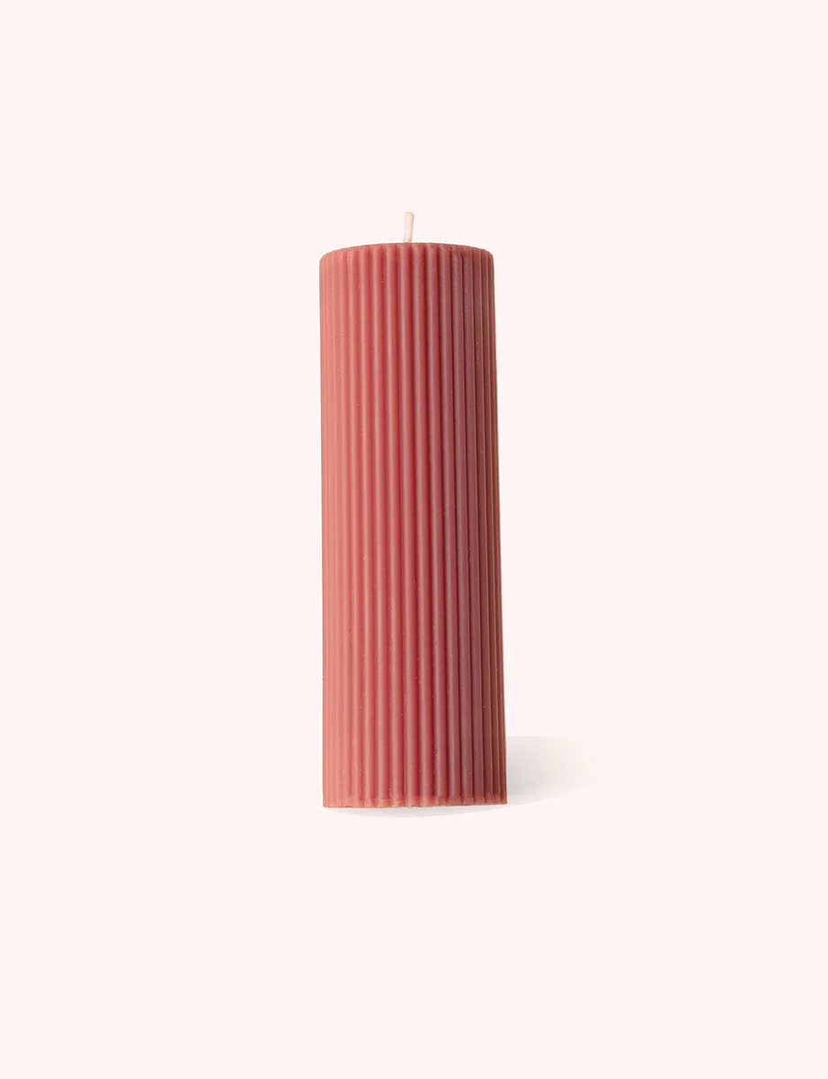 Lagom Wide Pillar Candle - Pink - Image 2